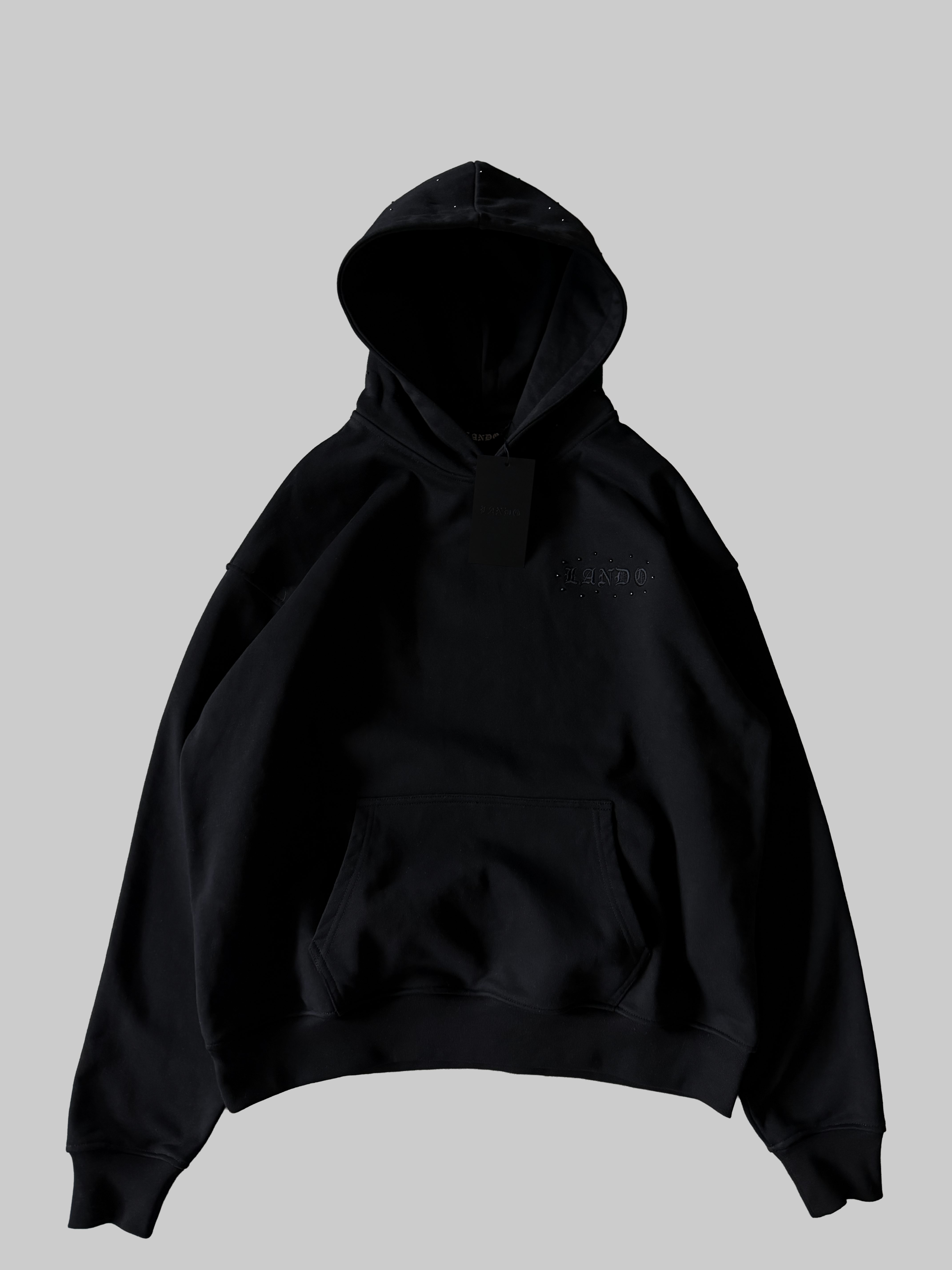 LANDO 'MIDNIGHT BLACK' HEAVYWEIGHT HOODIE